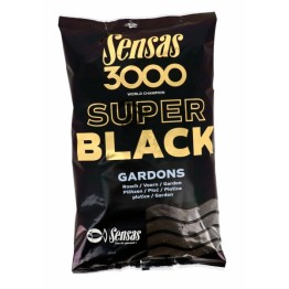 Прикормка Sensas 3000 Super Black Gardons 1 кг (черная, плотва)